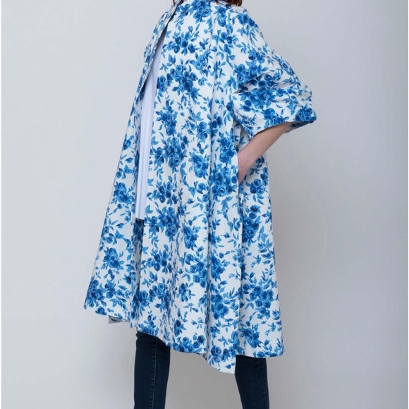 NWT Mille Josephine Blue White Coat size M Retail $372 - Picture 3 of 10